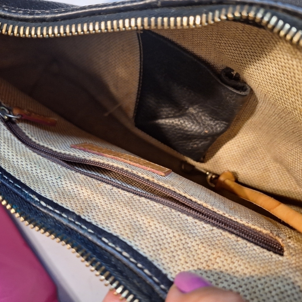 Dooney & Bourke Black  Leather Trim Shoulder Bag - Picture 7 of 13